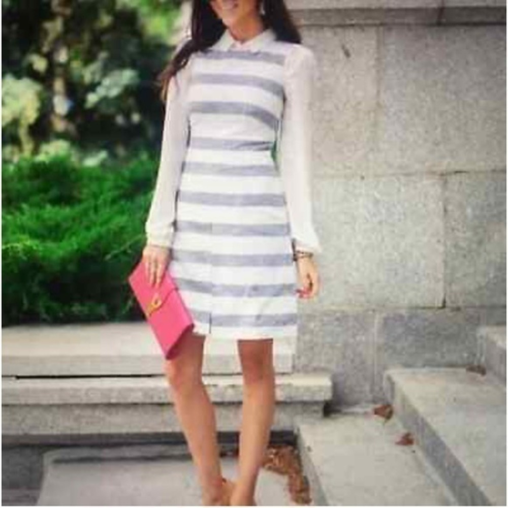 J. Crew sleeveless striped linen midi dress size 8